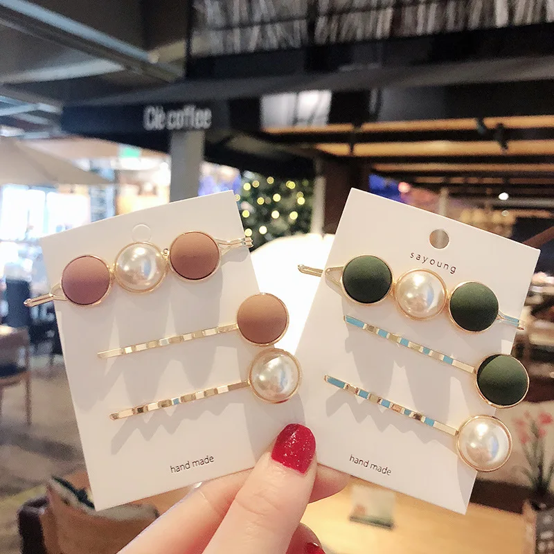 Ruoshui Scrub Pearl Hairpins Set for Woman Girls Metal Exquisite Hair Clips Hairgrip Femme Accessories Barrettes Headwear |