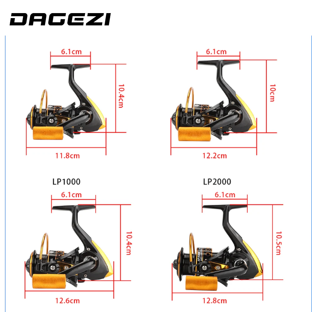 DAGEZI 13BB металлический Спиннинг рыболовная Катушка LP1000 4000 морской 5 2: 1 Fly колесо для