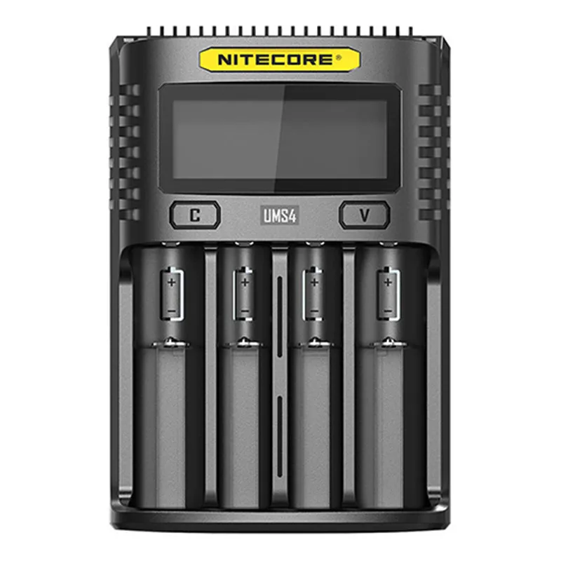 NITECORE UMS2 UMS4 интеллектуальное зарядное устройство USB выход 3A для LiFePO4 литий-ионный Ni-MH NiCd 18650 10340 10350 10440 10500 - Цвет: UMS4