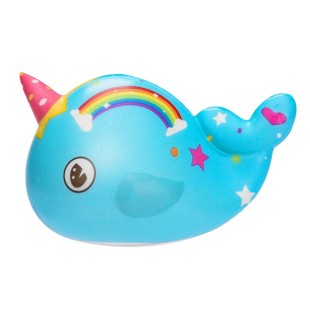 Kawaii Narwhal Squishy Slow Rising Cream Scented Gifts Squish For Stress Relief Wholsale Kids Toys