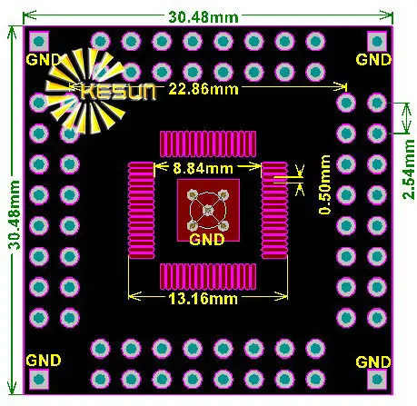 10 шт. QFP64 QFN64 Поворотный адаптер DIP64 0 5 мм 8 IC Разъем/адаптер пластина PCB|pcb terminal|pcb