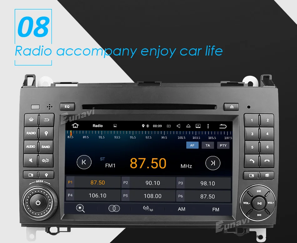 Best Eunavi 2 Din Android 8.0 Octa 8 core Car DVD Player For Benz Sprinter Vito W169 W245 W469 W639 B200 Radio GPS WiFi 4G RAM 4GB 13