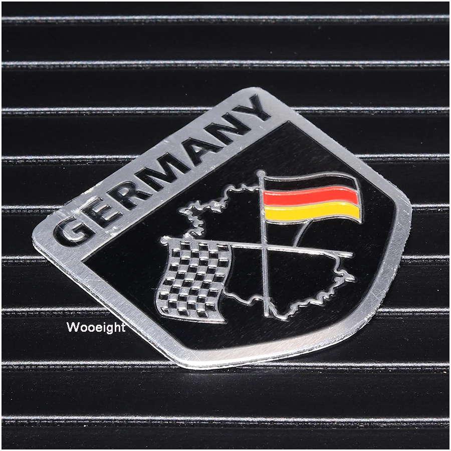 Wooeight Metal Aluminium 3D Germany German Flag Badge Emblem Grille Decal Car Stickers Decoration For Benz Audi Kia VW BMW (3)