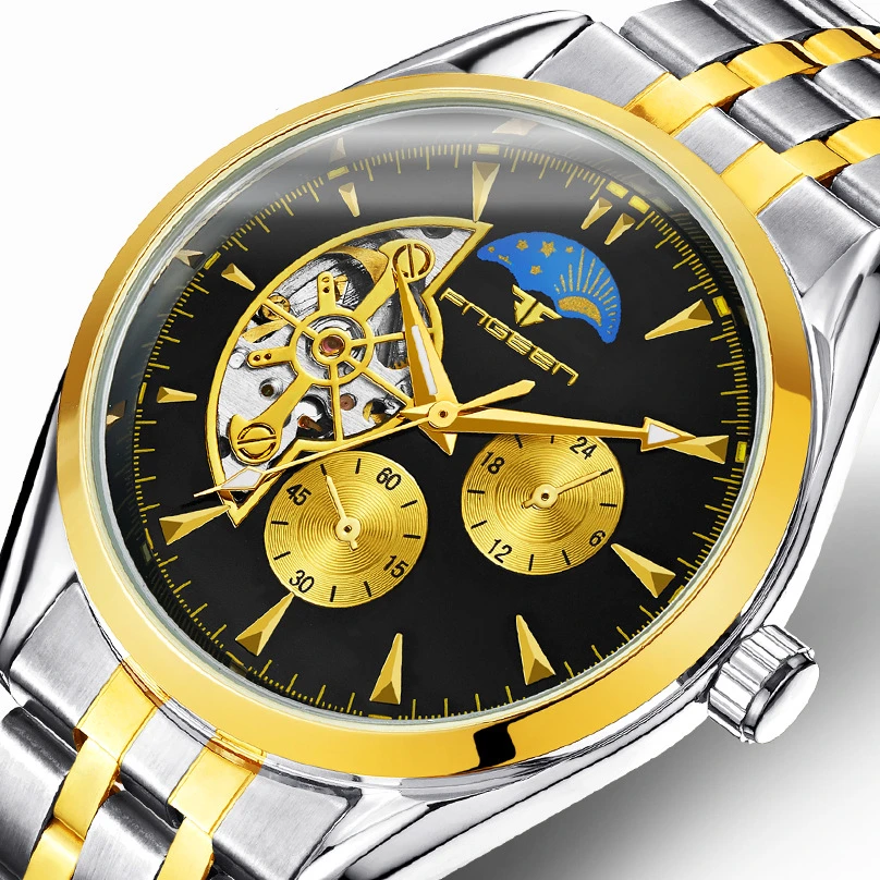 

2019 Luxury Brand Analog Dial Men Watch Skeleton Automatic Mechanical Watch Waterproof Business Male Watches Relogio Masculino