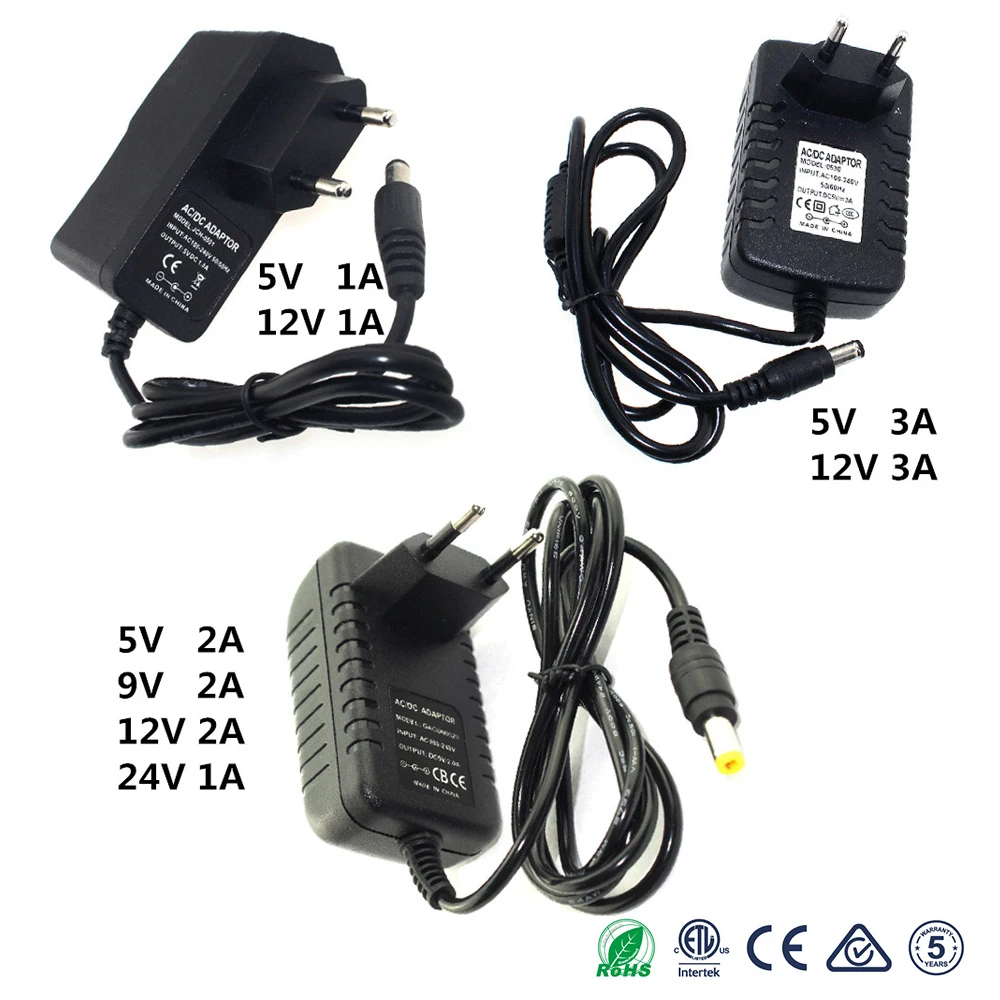

Power Adapter DC 5V 9V 12V 24V 1A 2A 3A Adaptor 220V To 5 V 12 V Volt Charger Supply Universal Switching EU US Plug 220V To 12V