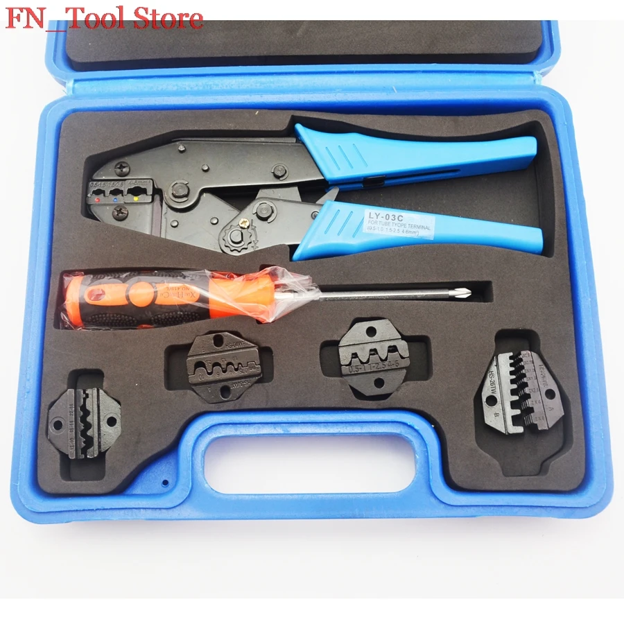 

FASEN LY03C-5D3 High quality crimping tool set hand crimping tool with changeable die sets electrician tool kit case