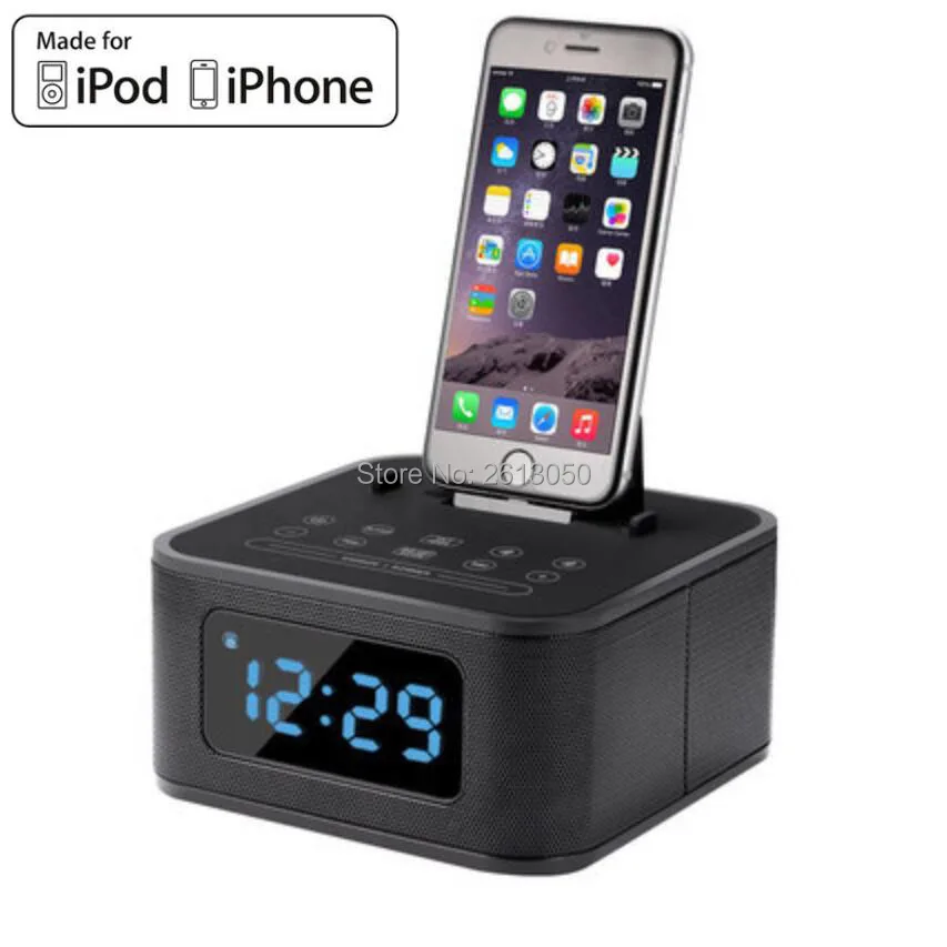 dual alarm ipod dock clock radio