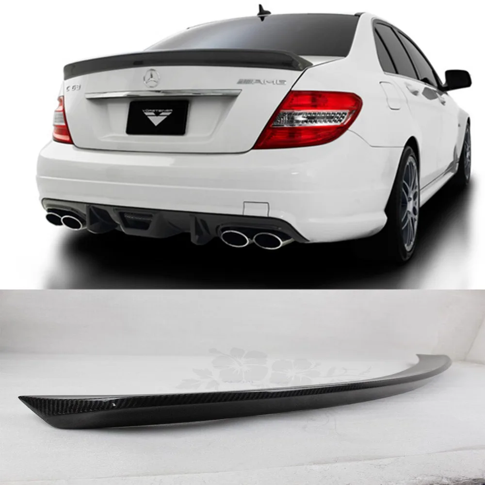 W204 C63 углеродного волокна задний багажник спойлер крыло для Mercedes Benz C180 C200 C260 C300 V