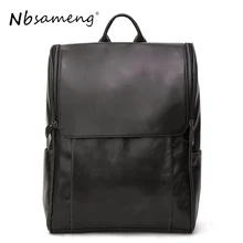 NBSAMENG 100% Genuine Leather Men Bags Brand Designed Cow Leather Backpacks Large Laptop Bags Casual Travel Bags Business Bags