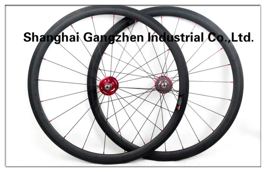 

Carbon 38mm Fixed Gear Bicycle Wheelset 23m width 700C Carbon rims Track Bike Wheels with Novatec Hub fixed wheels 20/24 holes