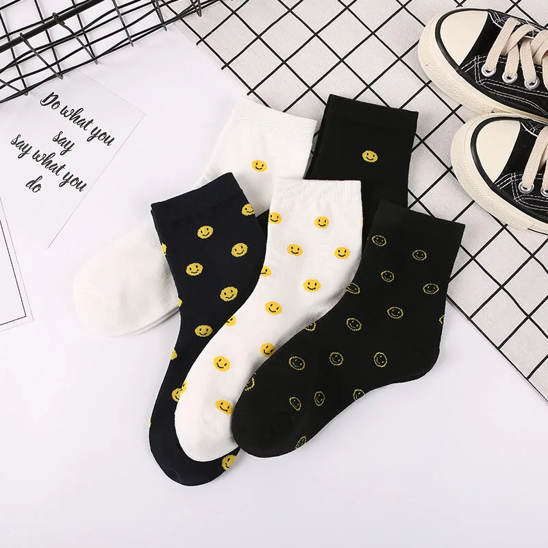 Хлопковые женские носки, носки с рисунками, забавные разноцветные Модные женские носки, теплые носки в полоску с животными