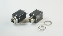 250 pcs Thread lock panel mount 1 4 6 35 mm stereo phone Jack socket Headphone Connector 3 conductor 5 contact through hole