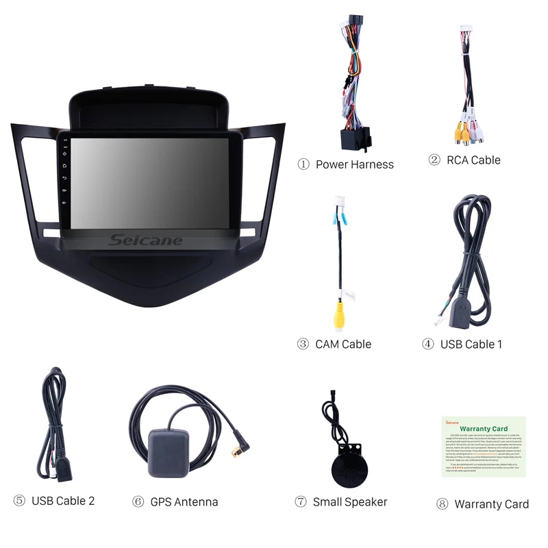 Seicane стерео Bluetooth навигация SWC 9 &quotAndroid8.1 HD сенсорный gps wifi для Chevrolet Cruze 2013 2014 2015