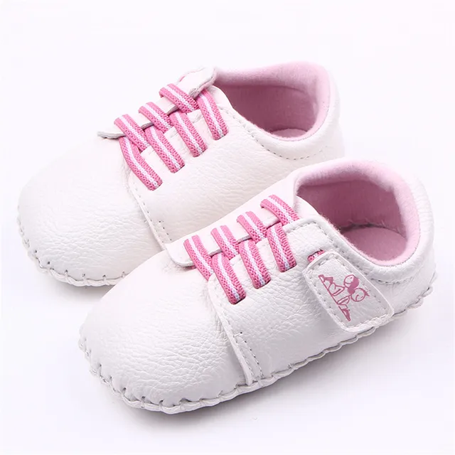 Black Baby Boys Girls Infant Toddler Shoes First Walkers Leather Shoes