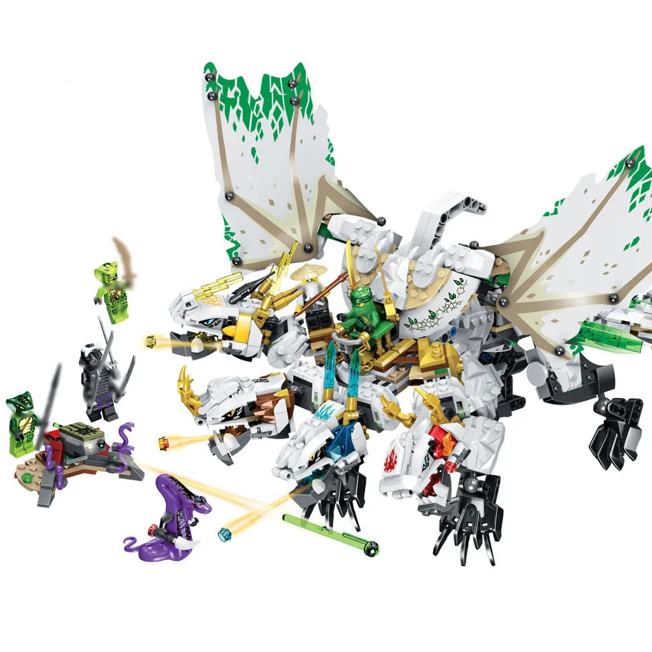 

Lis TOYS 1100pcs Ninjagoed Ultra Dragon Building Blocks Compatible legoing Ninjaed Lloyd Figure Bricks set For Children Boy
