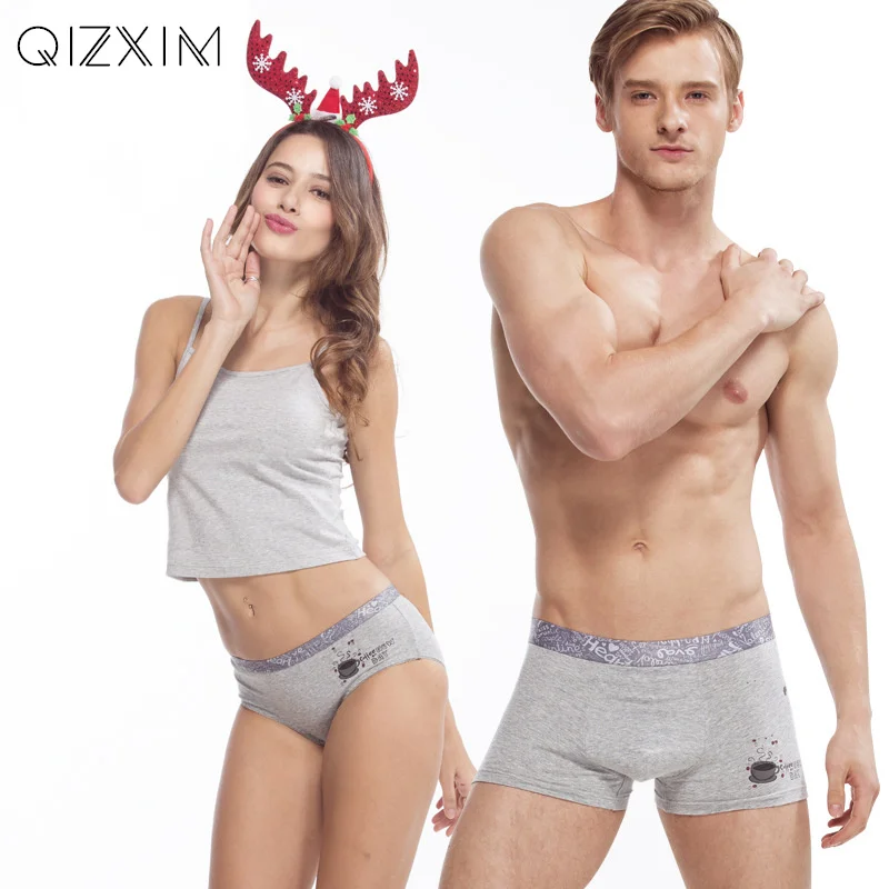 Нижнее белье QIZXIM из 100% хлопка однотонные серые трусы для влюбленных мужские и