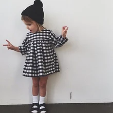 

Baby Girls Plaid Dress New 2019 Autumn Spring Long Sleeve Fashion Baby Girls Clothes Children Dresses Casual Cotton Dresses