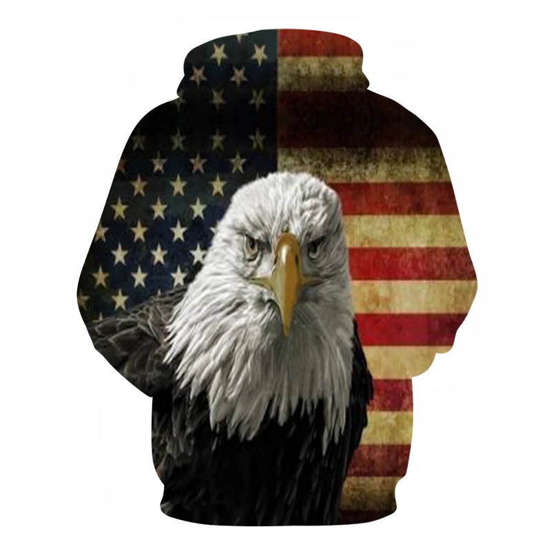 Новые толстовки с капюшоном с принтом Потертого американского флага орла, Повседневная модная толстовка с капюшоном, толстовки с капюшоном, топы
