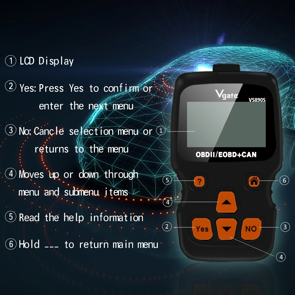 Vgate vs890s obd2 can bus scantool автомобильный диагностический инструмент сканер escaner automotivo obd 2 ODB2 EOBD такой же, как vs890 Vgate MaxiScan