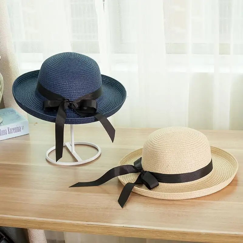 Летняя соломенная шляпа для женщин с большими широкими полями, пляжная шляпа от солнца, складная Солнцезащитная шляпа с защитой от ультрафиолета, Панама, bone chapeu feminino