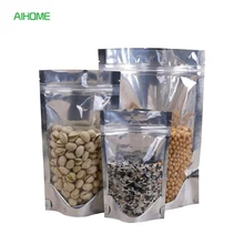 10/20pcs FDA Grade Clear Aluminum Foil Pouches Stand Up Food Stoarge Bags Resealable ZipLock Bag Food Packaging