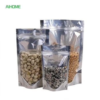 

10/20pcs FDA Grade Clear Aluminum Foil Pouches Stand Up Food Stoarge Bags Resealable ZipLock Bag Food Packaging