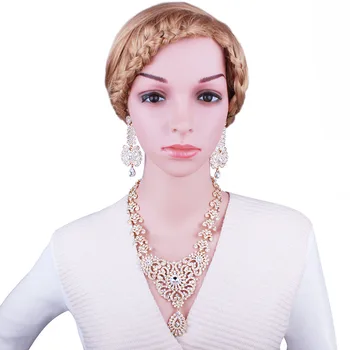 

FARLENA Jewelry Shining Clear Crystal Necklace and Earrings set for Women Wedding Party Romantic Bridal Jewelry sets
