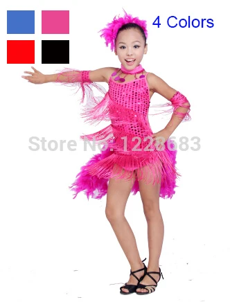 Vestidos de cóctel de lentejuelas y plumas para niños y niñas, trajes de baile de Salsa, baile latino, novedad|dress formal dress|dress zaradress for less prom dresses - AliExpress