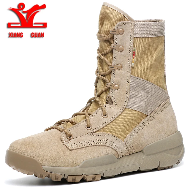 XIANGGUAN 2018 men Sports Tactical Boots Outdoor High top Hiking Shoes men Military boots Wear-Resistant Camping Sneakers women