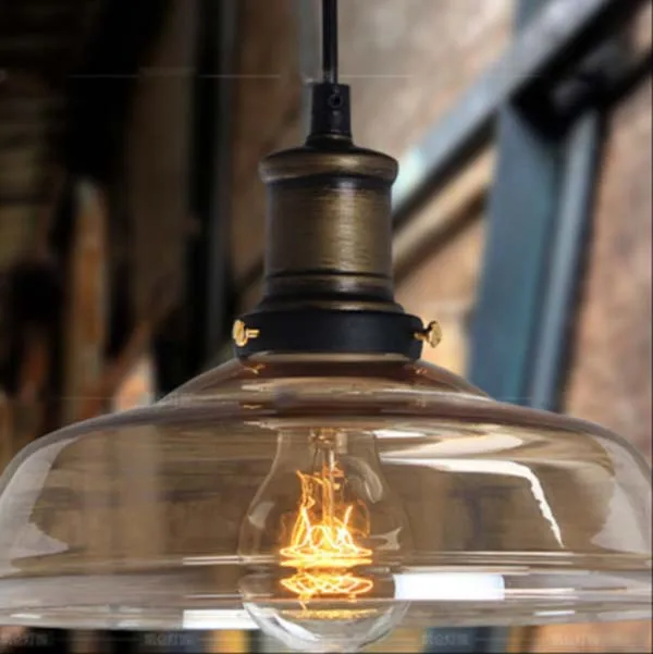 

American Industrial Vintage Pendant Light The cafe Creative Glass Droplight Bar Lighting Clothing Store Lamps Diameter 25cmKF108