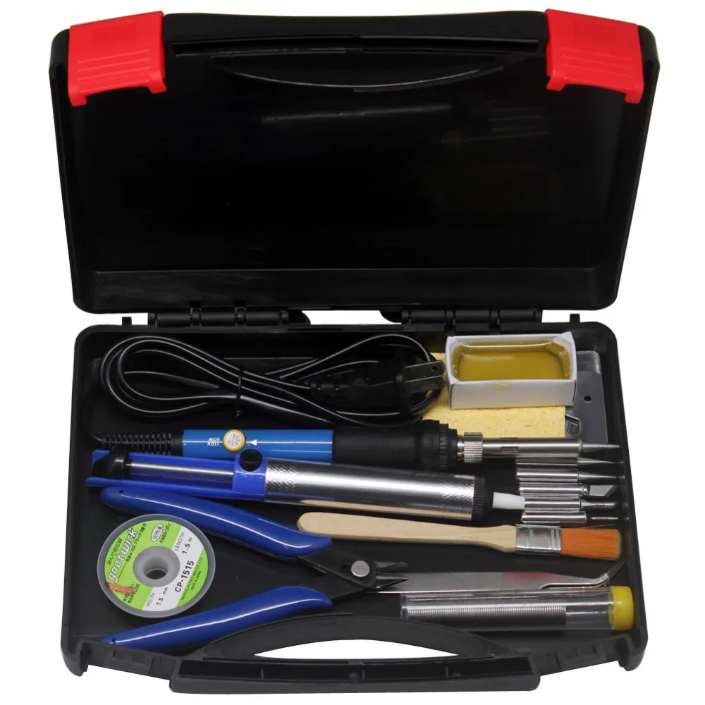 AideTek 15in1 60W Thermoelectric Soldering Iron Kit Welding Tool Toolbox SPD2Tool Boxes