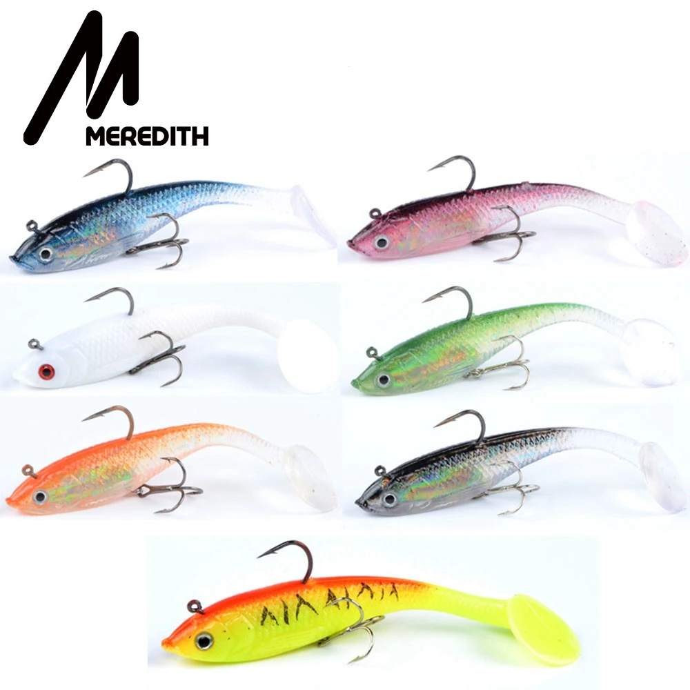 

MEREDITH 3.94inch 3D Baitfish Jig Heads with Paddle Tail for Saltwater Freshwater Fishing Lures Free shipping