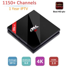 H96 Pro+ Android Tv Box Amlogic S912 3GB 32GB Android 6.0 Smart Tv Box WiFi Bluetooth 4.1 4K 2K 1150+Channels 1 Year Europe IPTV