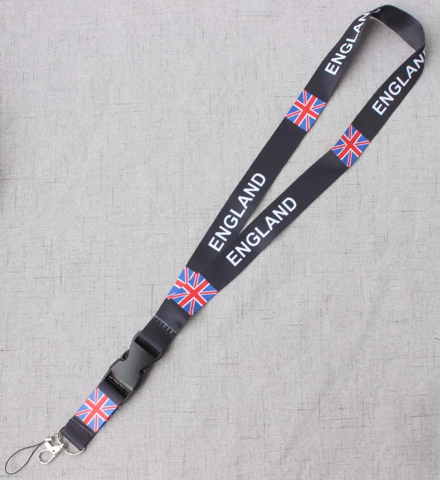 

FREE SHIPPING Hot 10pcs lot British flag logo Lanyard for MP3 4 cell phone key chain lanyards wholesale
