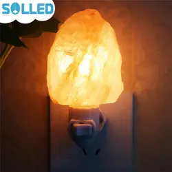SOLLED Bingirl ЕС plug соляная лампа мини природных гималайский кристалл резной беспроводные ночник с дюбеля для Спальня