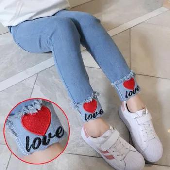 

Girls Jeans Kids Cute Cartoon Mickey Pattern Jeans Spring Autumn High Quality Children Pants Casual Trouses Baby Girls Jeans