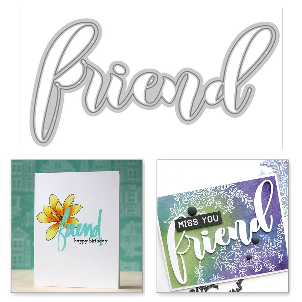 

YaMinSanNiO Friend Letter Metal Cutting Dies New 2019 for Card Making Craft Dies Scrapbooking Album Embossing Paper Word Stencil