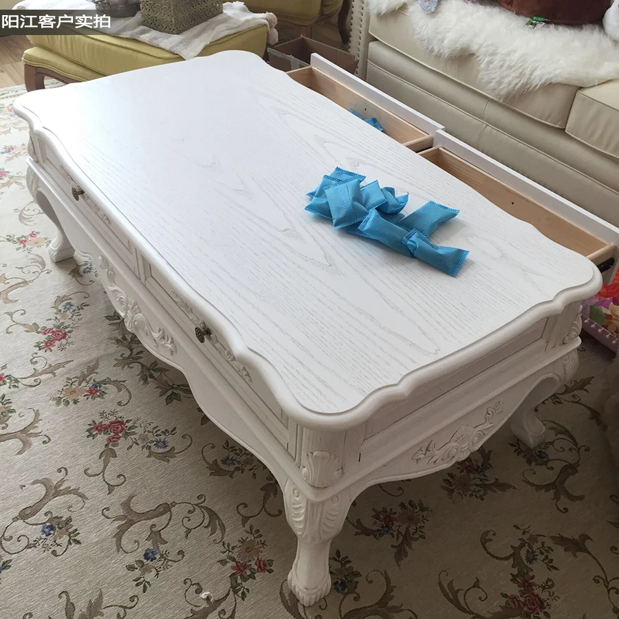 

Continental carved wood coffee table antique table ash to do the old retro simple stylish teasideend