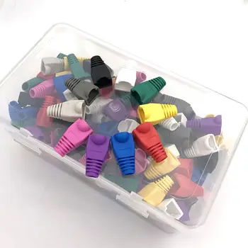 

200pcs Soft Plastic Ethernet RJ45 Cable Connector Boots Plug Cover 10 Colors With Box