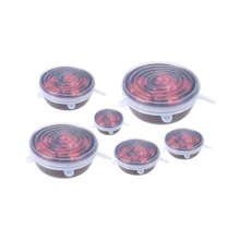 Силиконовые растянуть крышками многоразовые Еда охватывает Обёрточная бумага силиконовые крышки чаши крышки для фруктов, чашки, миски, plates.6-Pack различных Размеры