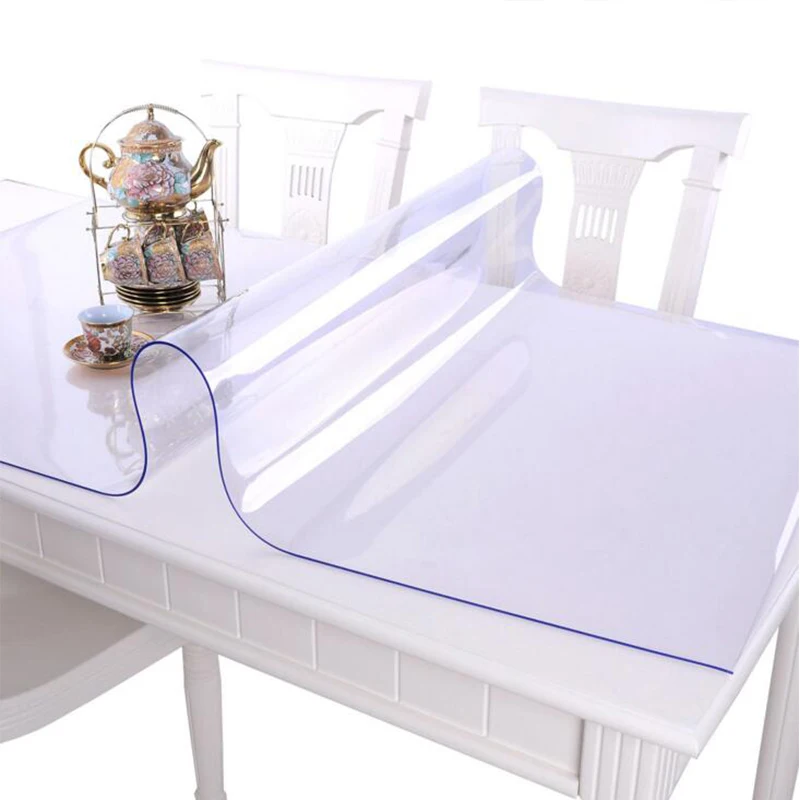 PVC Transparent Waterproof Tablecloth Frosted Waterproof and oil proof table cover Kitchen Table Covers Soft Glass Table cloths