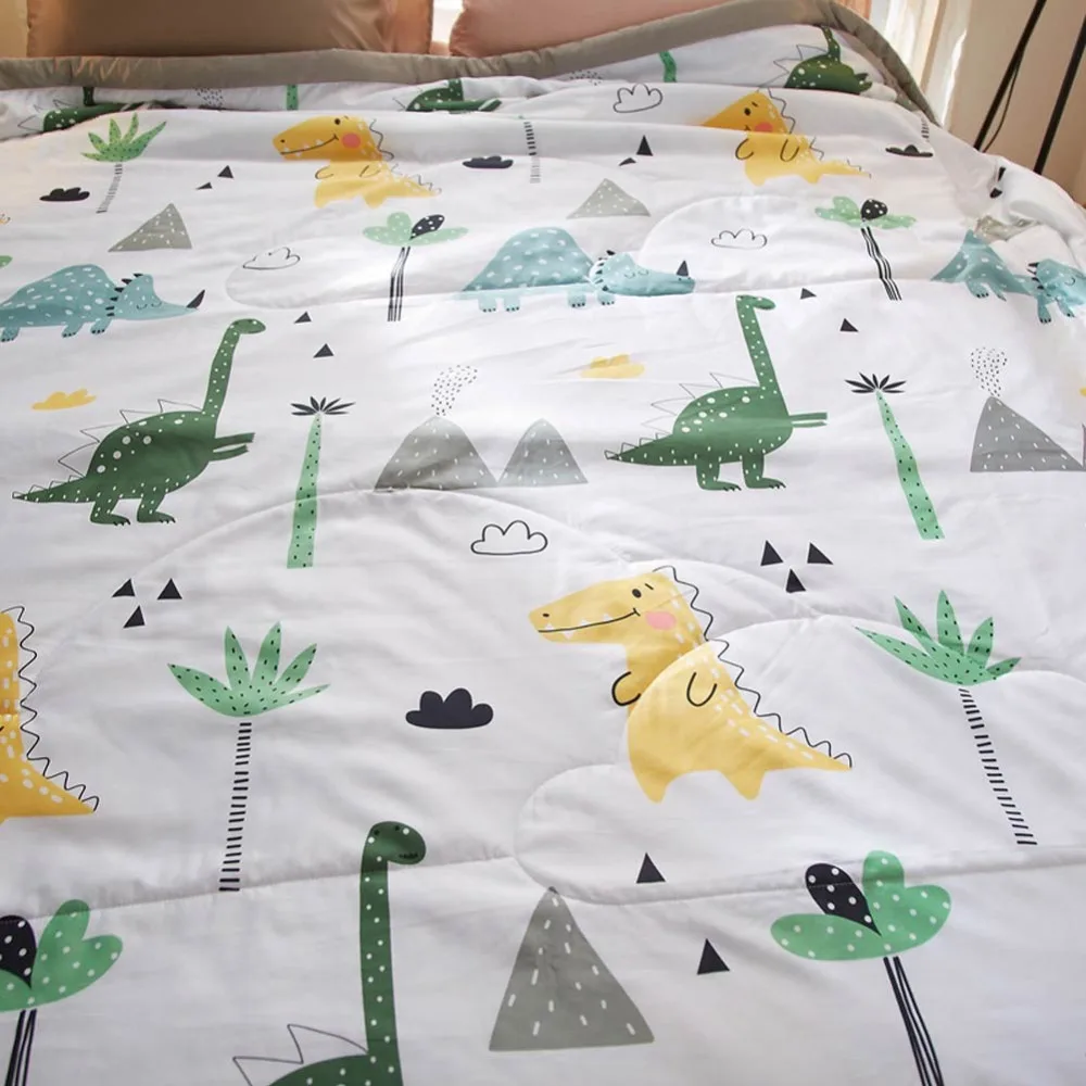 Темно-зеленое стеганое одеяло с пчелами и звездами, атласная полиэфирная ткань, шелковое одеяло, летнее одеяло, двойной размер