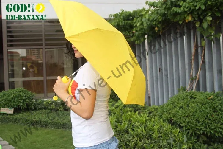 Зонтик-банан, 6 ребер, три сложения мини-зонтов, ветрозащитный, Сверхлегкий, летний шоппинг модный карманный зонтик