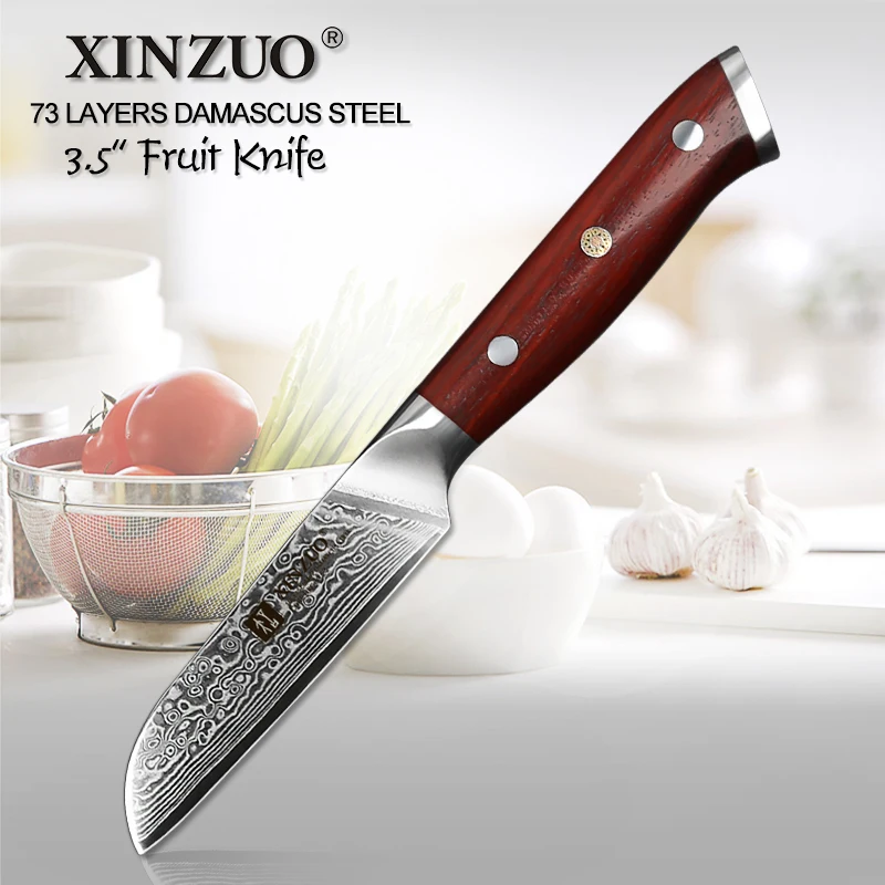 

XINZUO 3.5" inch Peeling Knife 73 Layers Japanese vg10 Damascus Stainless Steel Kitchen Knife with Rosewood Handle Paring Knives