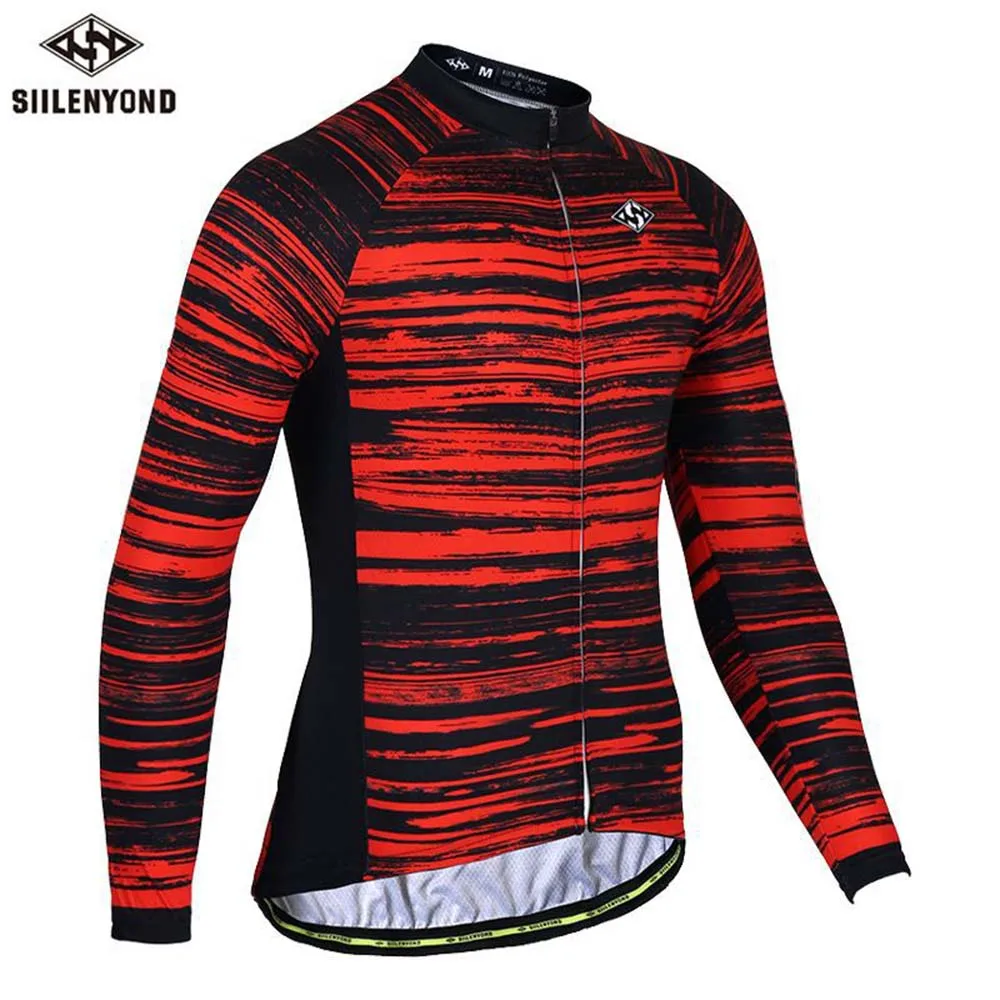 

SIILENYOND Men Bicycle Clothing Mountain MTB Shirt Long Sleeve Cycling Jersey Bike Clothes Winter Breathable Ropa Ciclismo
