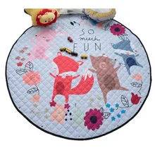 Ковер круглый 150*150 см, Колготки с принтом «Лиса» Для малышей игровой коврик в стиле пэчворк Пикник Одеяло героев мультфильмов домашняя украшение для детской комнаты ковер Tapetes Para R582