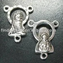 150 шт тибетские серебряные бусины 2 в 1 значок Круг Ссылки A1206