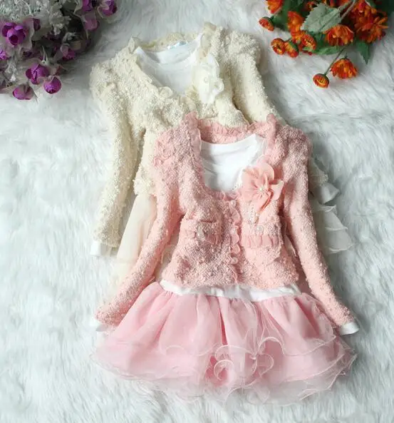 

Fashion baby Girls faux fur coat Autumn/Winter Clothes Children Toddler kids Sweet worm outerwear jacket beautiful coat