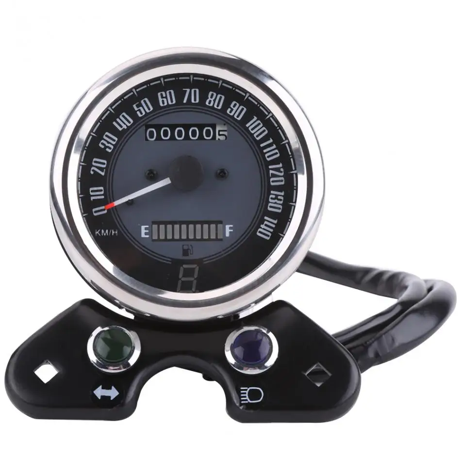 Universal Motorcycle Odometer Speedometer Speedo Meter Gear Digital Display 9.5cm Mounting Hole
