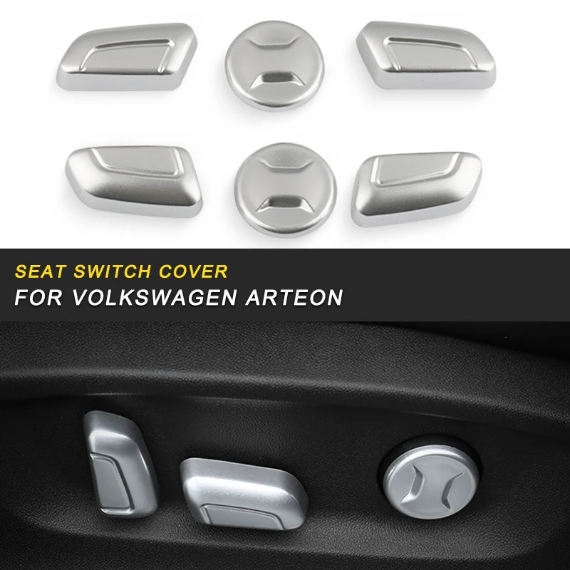 

Auto 6pcs/set ABS Electroplate Chrome Interior Power Seat Adjustment Switch Cover Trims for Volkswagen Arteon